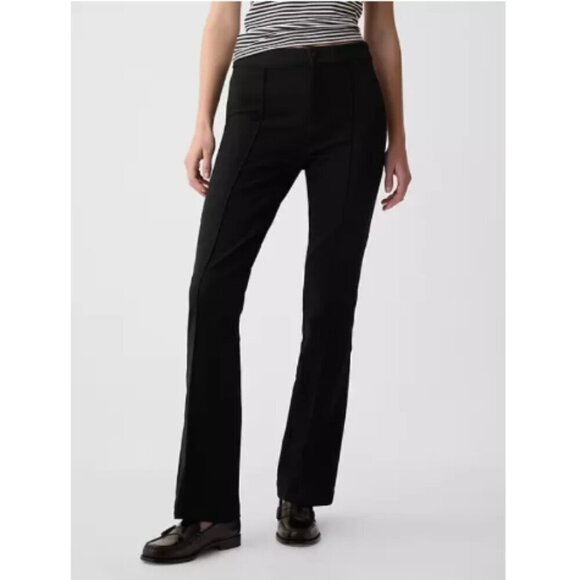 GAP High Rise Bi Stretch Black FLARE Pintuck Pleat Pants sz 0 TALL #455131 RT$80 - Picture 2 of 13
